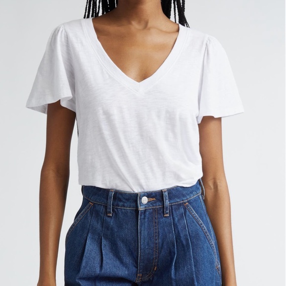 Veronica Beard Tops - Veronica Beard NWOT Posey V Neck Pima Cotton Slub T Shirt Size Small